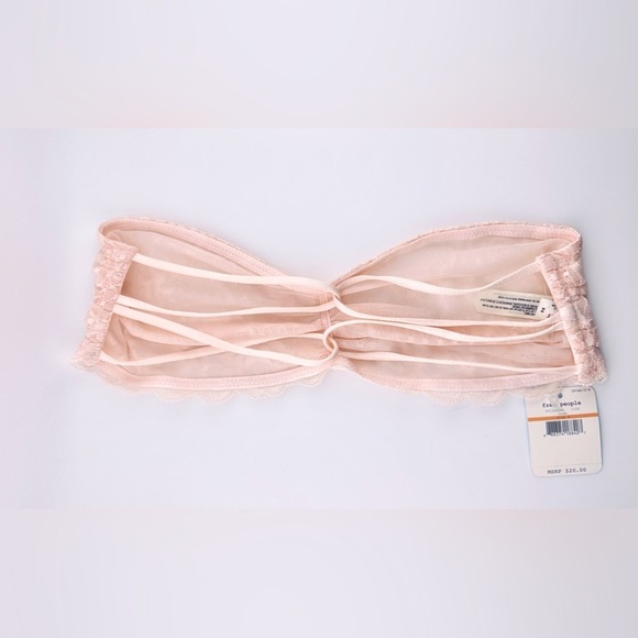 Bundle of 3 Free People Essential Lace Bandeau Bras, Black, Pink, & Ivory, S - Picture 7 of 8